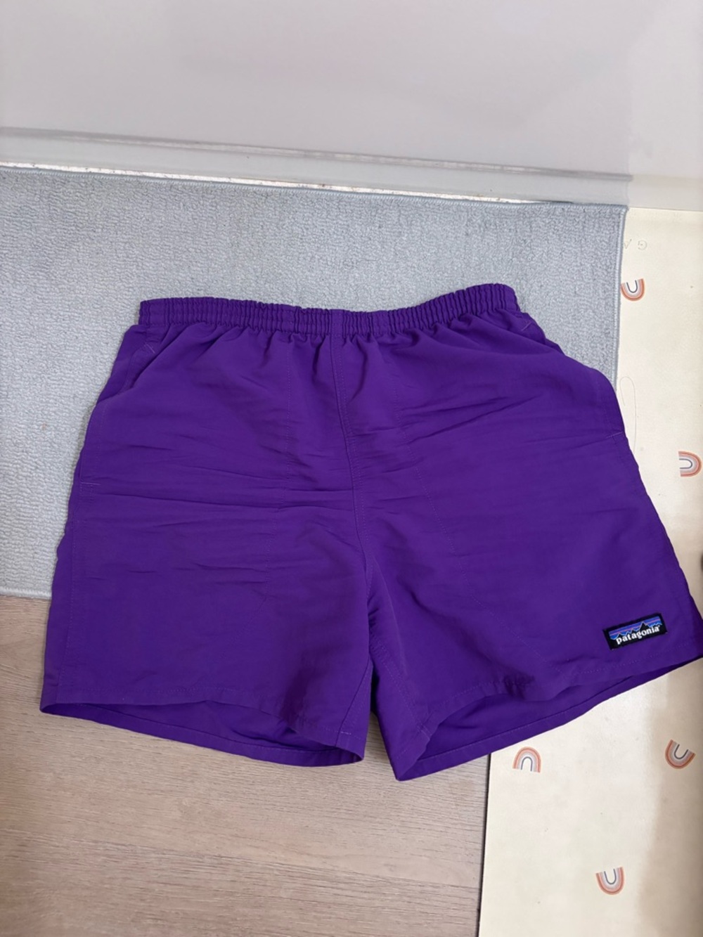 Patagonia Baggies Purple Elastic-Waist Shorts